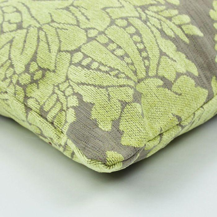Removable Woven Cotton Cushion with Green Fleur-de-lis Pattern 43x43