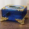 Luxury Acrylic Tissue Boxes Storage Napkin Holder Paper Case Organizer Ornament Craft Desktop Tissue Holder Kitchen Tissue Box