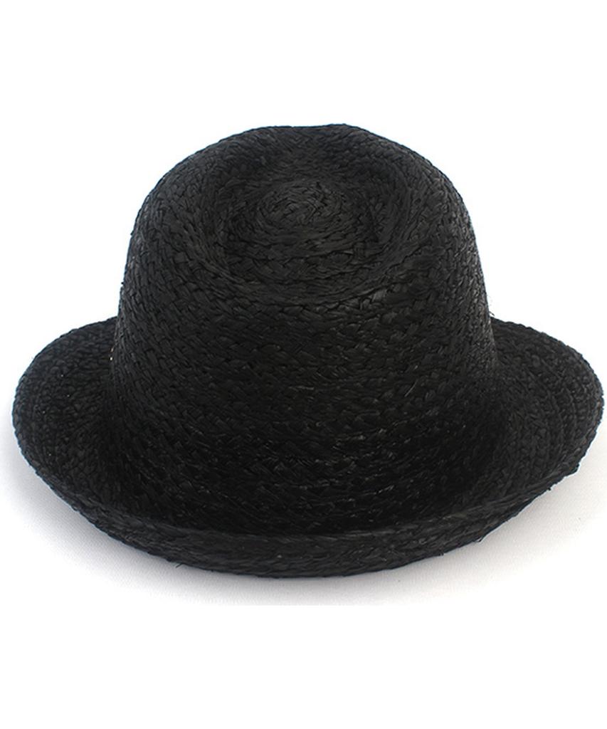 Yunibeosyeolkemiseuteuli Bu Raffia Simple Black Fedora Summer Hat