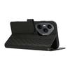 For Honor 400 Pro 5G (Global) Case Splicing Imprinted Rhombus Leather Phone Cover with Wrist Strap