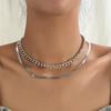 Women's Fashion Chain Necklace, Hip-hop Punk Style Alloy Chain Collarbone Chain, Simple Stacked Necklace 2