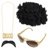 New Year Party Festival Hippie Suit Exaggerated Wig Sunglasses and Necklace 2/3/4 Piece Set Halloween Hip Hop Costume Suit