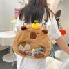 Capybara Cartoon Plush Doll Backpack - Cute, Soft, Small Travel Bag for Girls