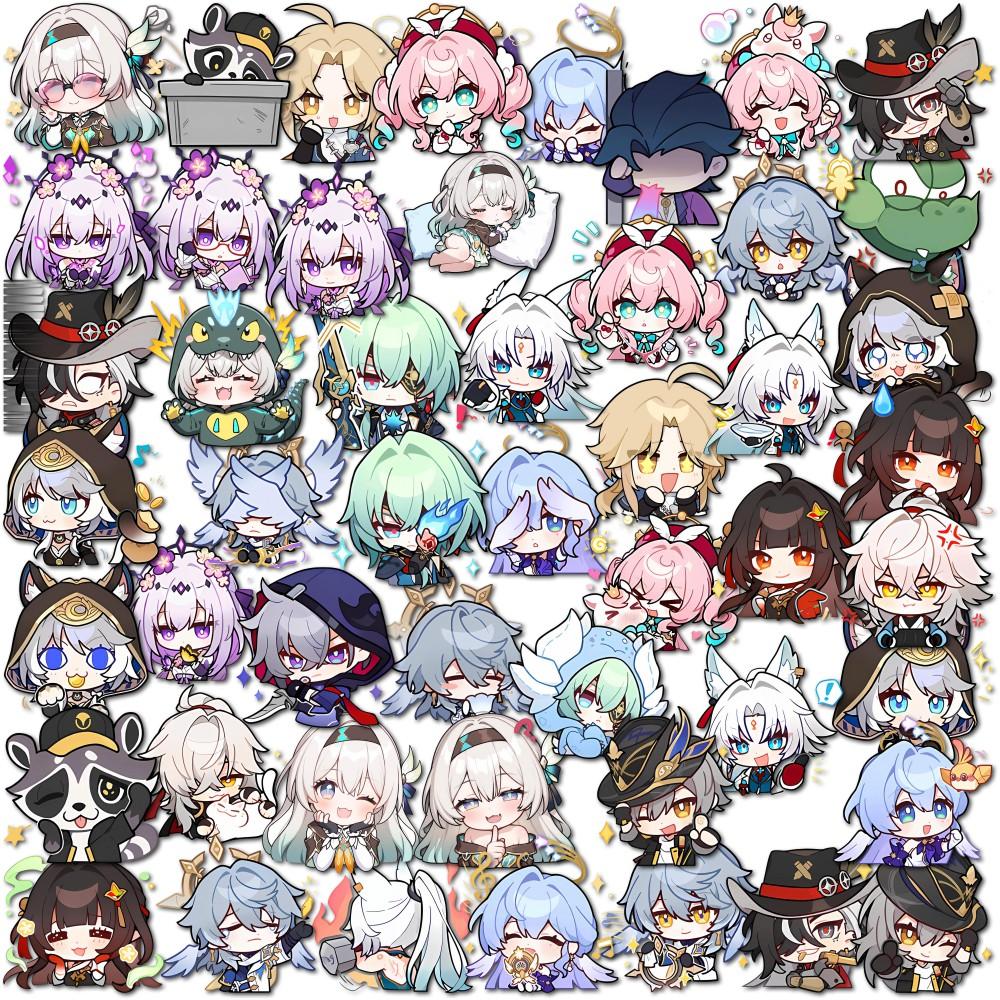 50Pcs Honkai Impact 3rd Game Star Trail Waterproof Stickers, Honkai Impact Starry Sky Cute Decals, Phone Cases, Laptop Cases, DIY Laptop Collectibles