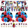 Happy Spiderman Birthday Party Decor Banner Cake Decorations Baby Balloons Kids