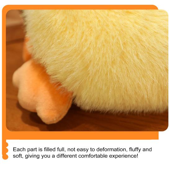 Lying Duck Plush Toy Yellow Duck Plushie Stuffed Animal Comfort Doll Pillow Home Office Bedroom Decoration Kids Adults Birthday Gift
