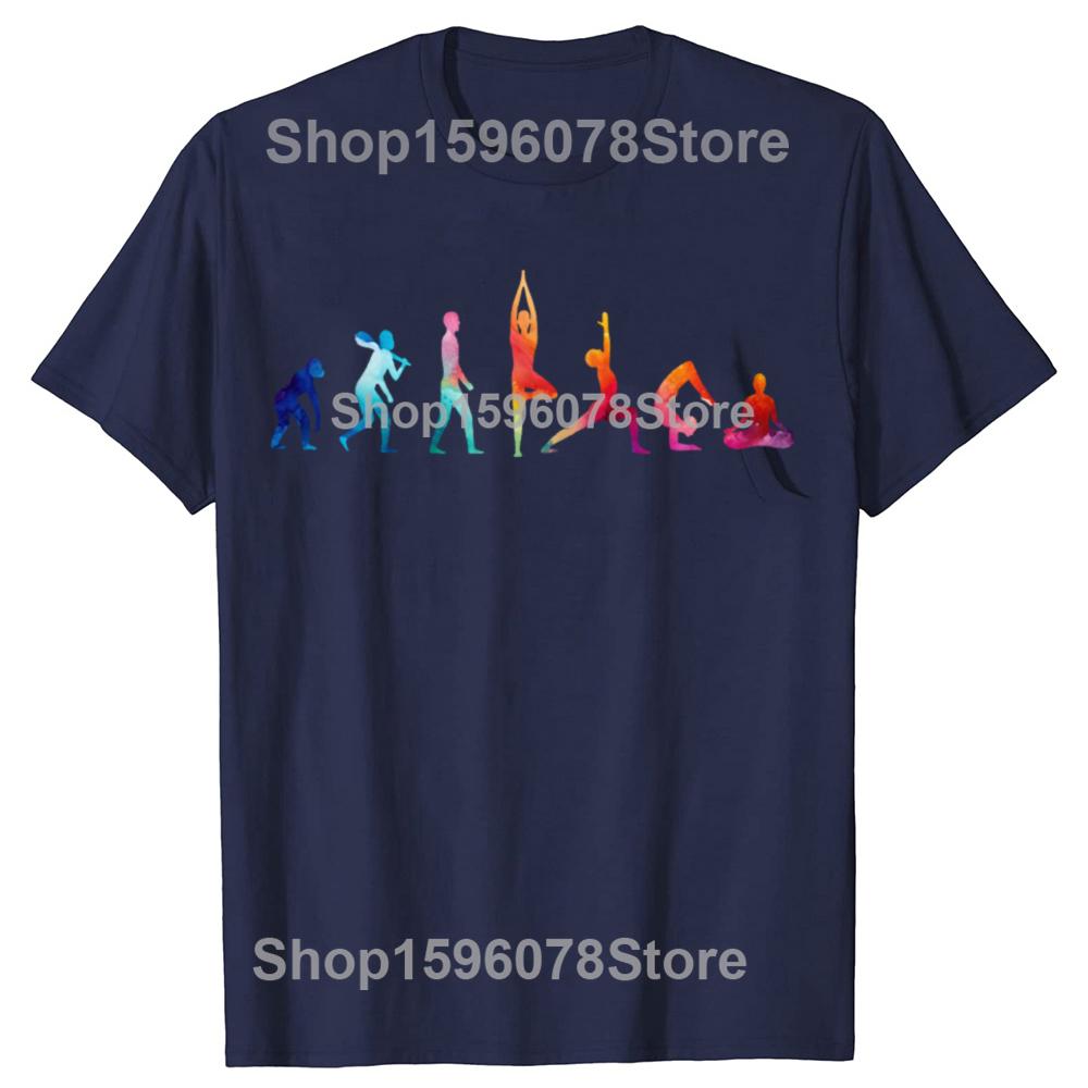 Funny Evolution of Yoga Graphic T Shirts Men Women Pure Cotton Humor Streetwear Tee Shirt Short Sleeve Unisex Loose Clothing