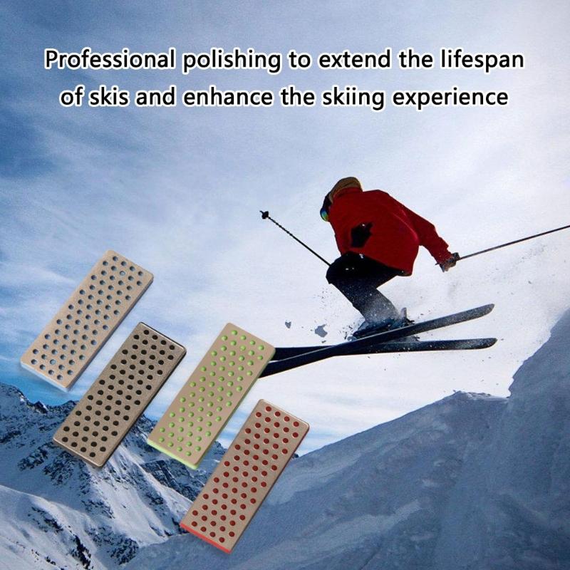 4Pcs Ski Snowboard Stone Sharpening Stone, Ski Edges Sharpener Edges File Snowboard Whetstone Ski Side Angles Tool Set