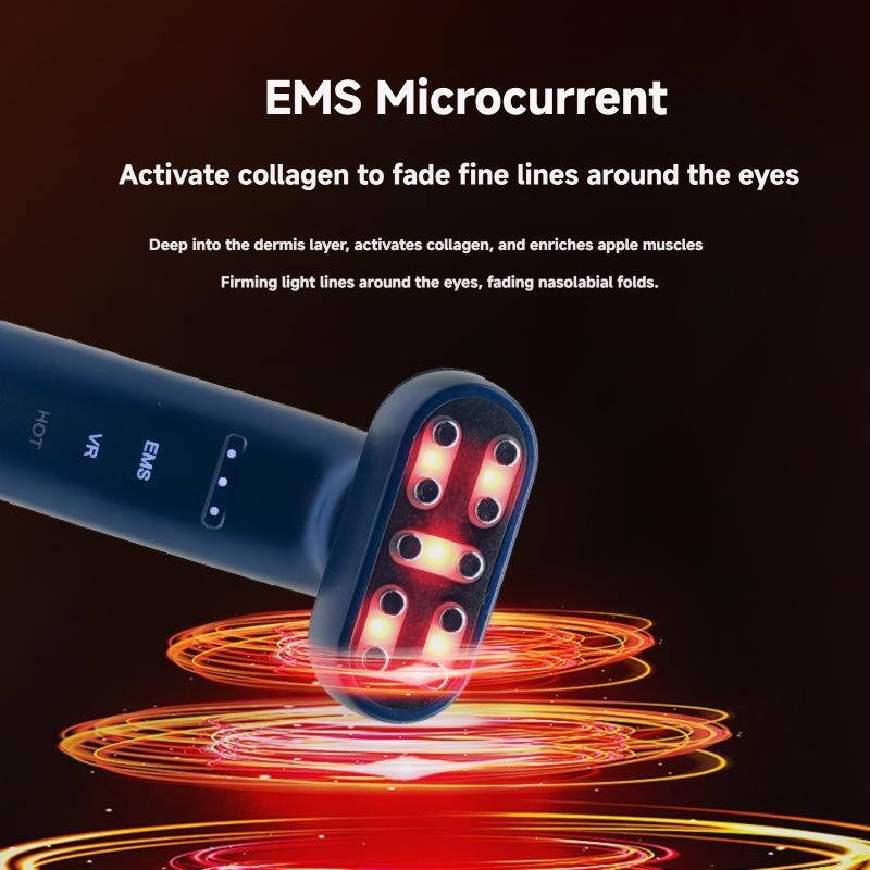 EMS Microcurrent Eye Massager for Dark Circles with Heat Therapy