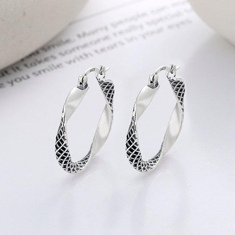 High-quality Silvermoon 925 Earrings Wave Romance e011 Hoop Earrings (Wfgjer3)