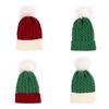 Children's Christmas hat, hairball hat, warm Christmas gift, cold-proof thickened knitted wool hat tide