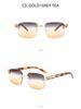 2025 Frameless Cut-Edge Men's Sunglasses with Leopard Temple - European & American High-End Trend