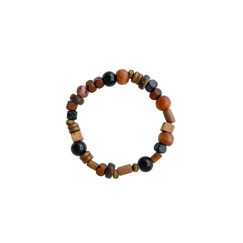 European & American Retro Wooden Bracelet: Women's Simple Neutral Design Hand Jewelry