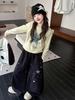 Girls' 2026 Star Print Long-Sleeve Tee and Wide-Leg Sweatpants Set