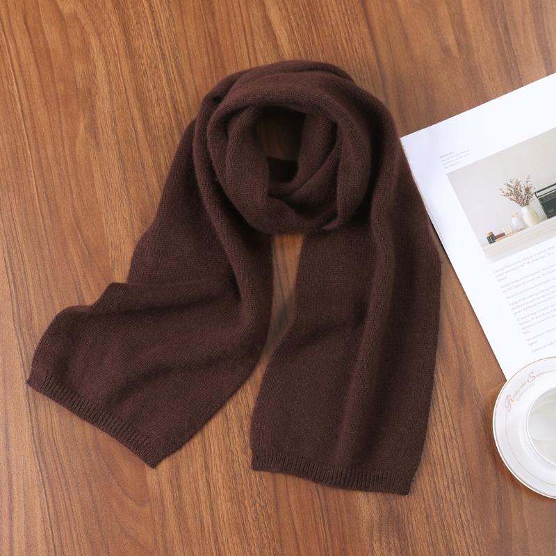 100% Pure Wool Solid Color Knitt Scarf Winter Women'Sthermal Neck Wrap Casual Thick Neckerchief Wraps Soft Warm Dressing Up