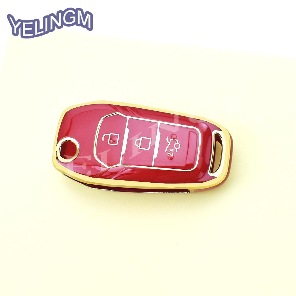 New Tpu Car Key Shell Case Fob For Ford F-150 F-250 F-350 Explorer Ranger Ka Fiesta Mondeo 3 Button Smart Key Cover Keychain
