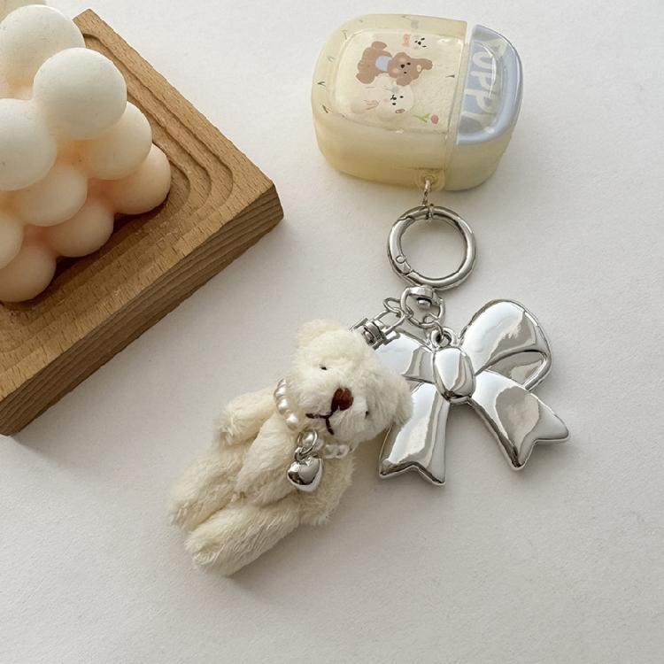 Fashionable Plush Bear Keychain Phone Charm Unique Keyring Cartoon Bag Pendant Accessory for Purse Wallet Handbag