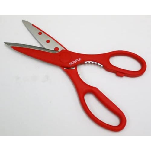 Marusho Industry Silky Kitchen Scissors KSP-220 Red, Blade: Stainless Steel, Handle: ABS Resin (with Antibacterial Agent), Japan, BLY1501