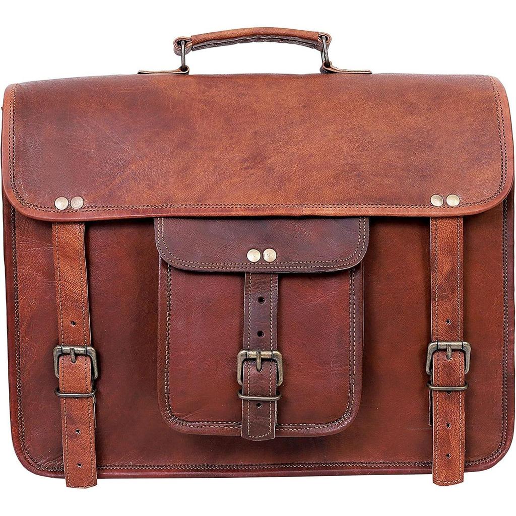 New Vintage Leather Laptop Bag 15" Messenger Briefcase Crossbody Shoulder Satchel Bag