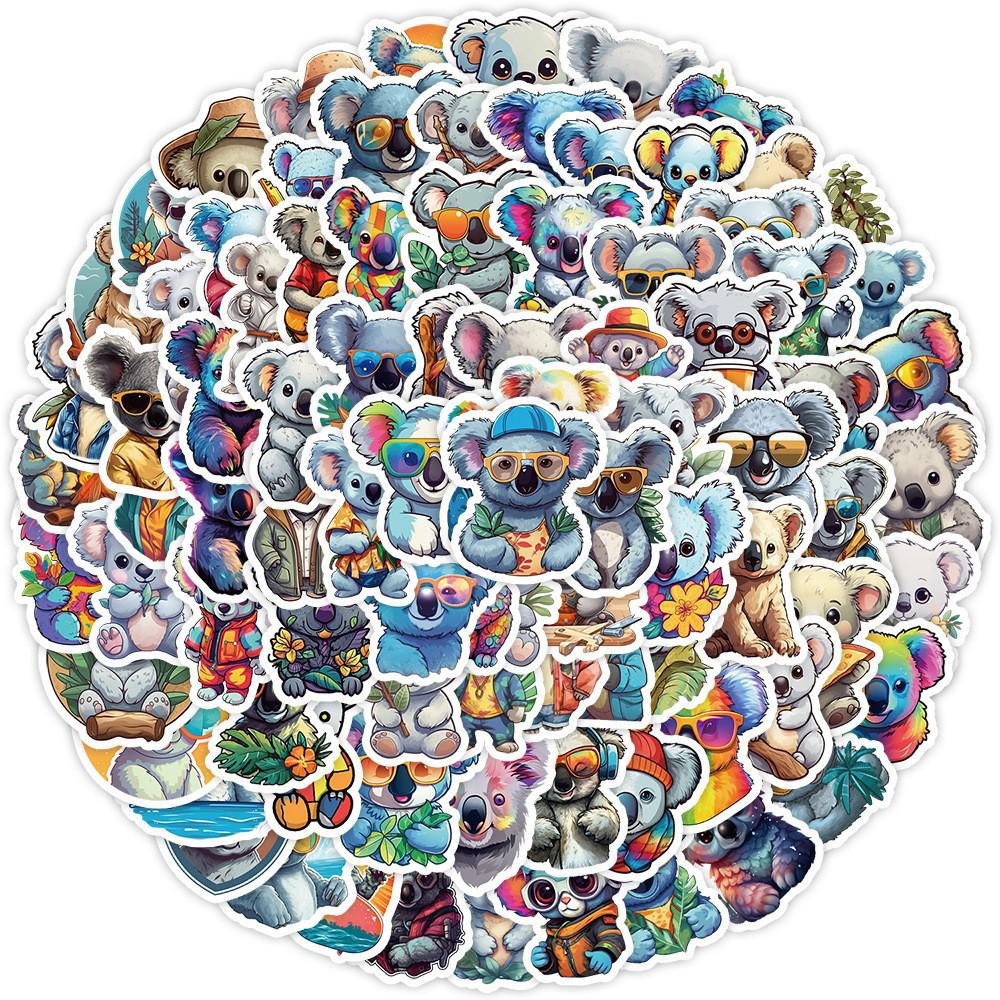 100 Cute Koala Cartoon Stickers for Kids DIY Decoration – Water Bottles, Luggage, More