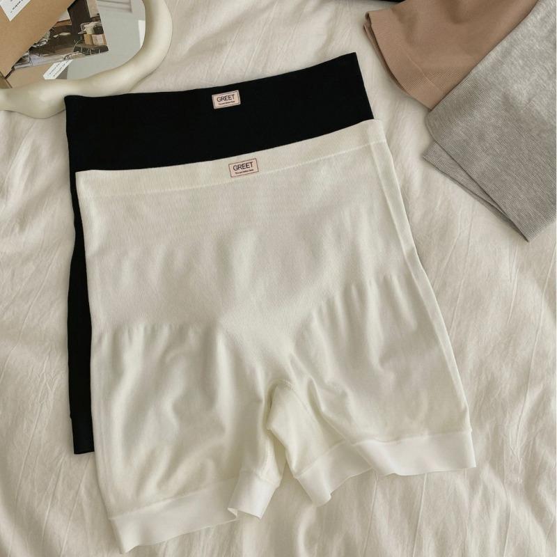 Basic Micro Pressure Compression Safety Pants with Two In One Anti Glare Non Rolled Edges Pure Cotton Crotch Leggings Seamless Underwear Panties