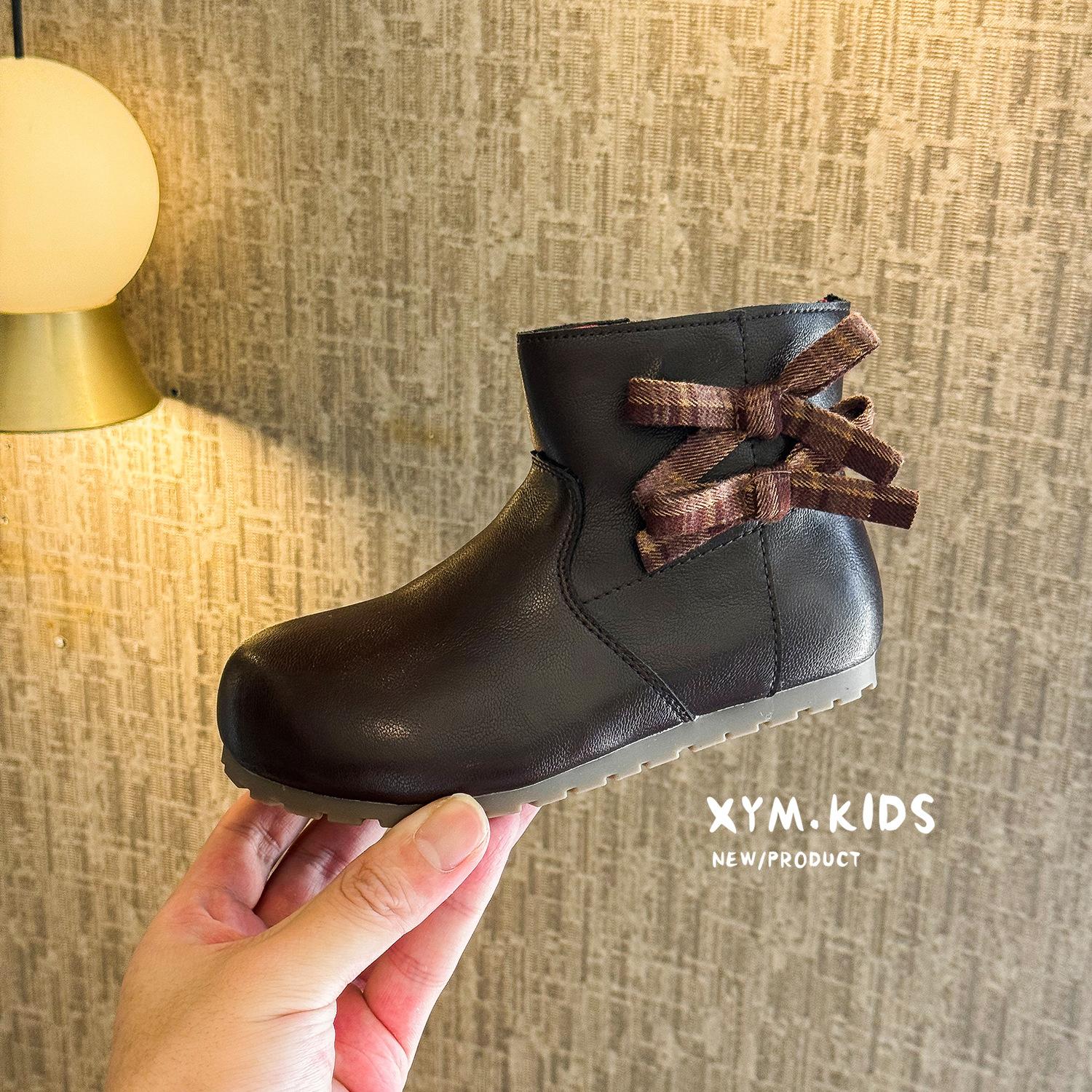 

2025 autumn new children s boots Korean version simple double bow girls princess boots soft-soled children s single boots 22-25 yards 4 pairs of minimum approval красный