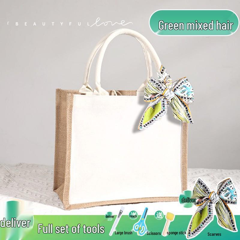 DIY Decoupage Kit: Canvas Bag, Burlap Bag, Silk Scarf, Tissue Paper for Creative Handmade Projects