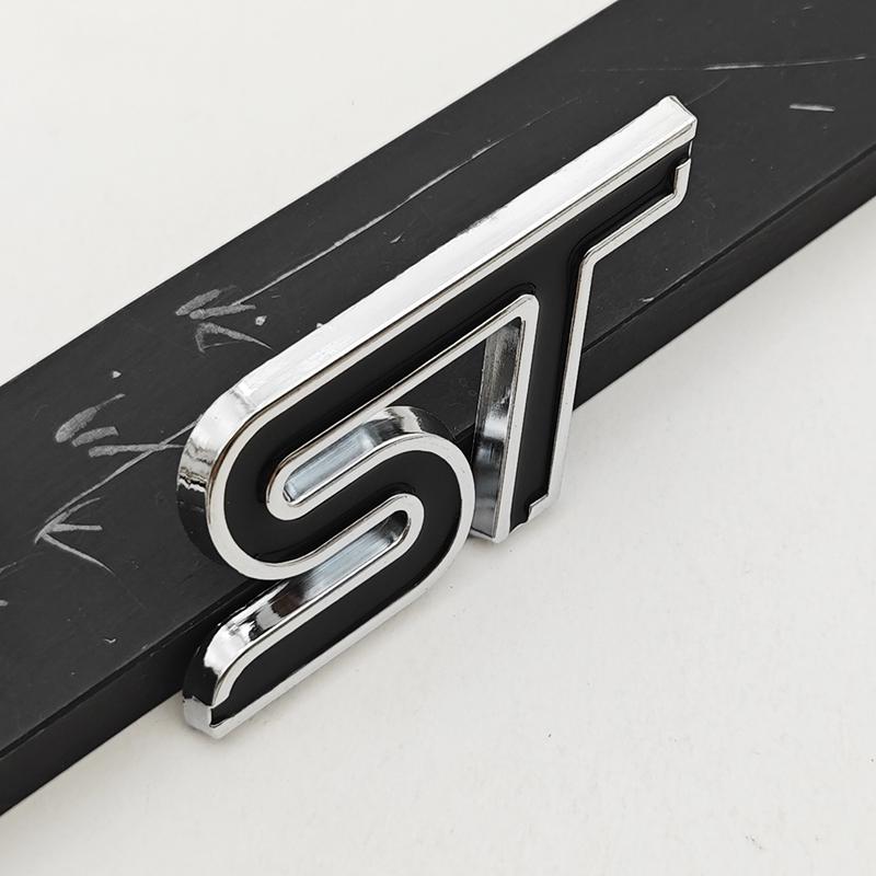 3D Metal Car Stickers STLine ST Logo Front Grille Fender Side Badge Rear Trunk Emblem For Ford Focus Mondeo Explorer Fiesta Edge QY2