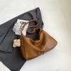 Trendy Slouchy Shoulder Bag for Women PU Leather Large Capacity Underarm Bag Retro Ladies Hobo Tote Bag