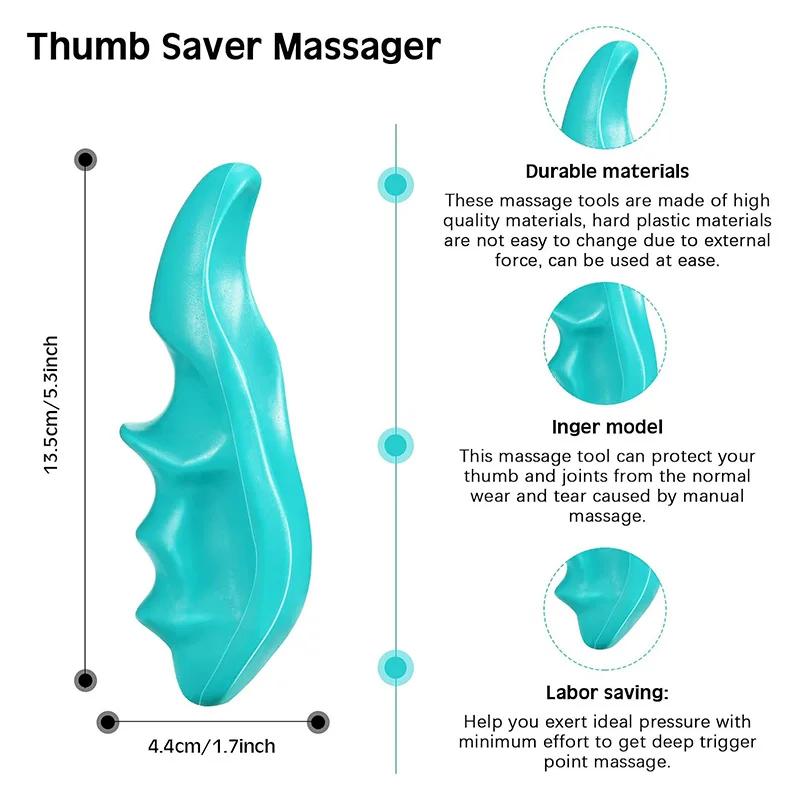 Manual Thumb Trigger Point Massager - Portable Finger Pressure Full Body Foot Back Deep Relax Tools