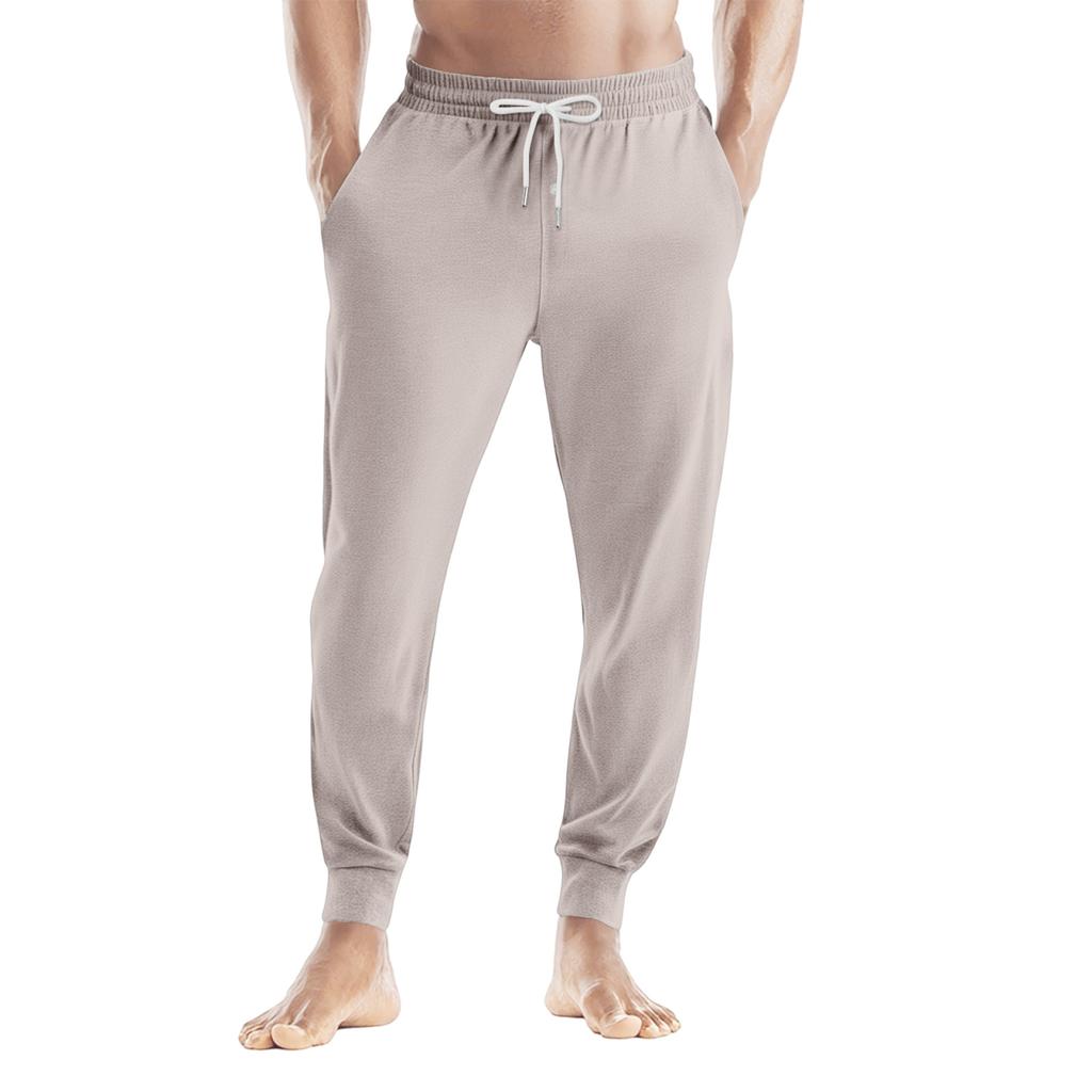 Men's Drawstring Pocket Cuffed Casual Pants Home Sleep Pants