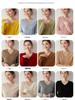 Women's Cashmere Knitwear V-Neck Sweater - Autumn/Winter Long Sleeve, Versatile Crossover Ribbed Design, Loose Fit, Slimming Innerwear