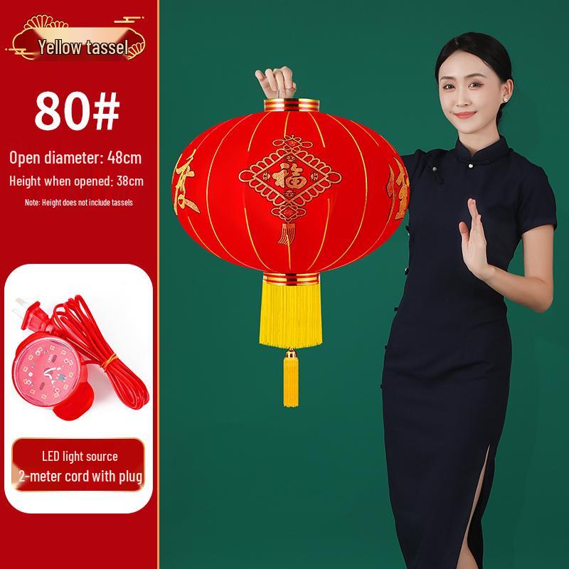 2026 New Style Red Lantern Pair for Main Entrance - Spring Festival Celebration Decor