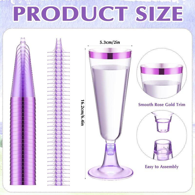 

10pcs 150ml Plastic Champagne Flutes Cup Clear Recyclable Shatterproof Goblet Cup Disposable Toasting Party Wedding Bar Supplies
