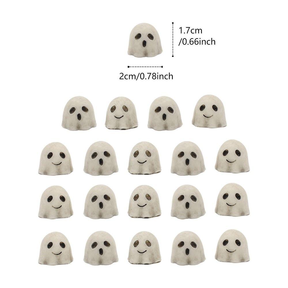 20PCS Resin Mini Skull Figurine Lightweight Ghost Decorative Statue  Halloween Supplies
