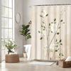 1pc Serene Garden Shower Curtain, Lush Greenery, Lily Pads, and Sunlight Through Bamboo, Tranquil Nature Design