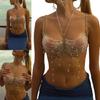 Beaded Body Chain Bra Multilayer Beads Chest Chains Body Accessories Jewelry for Women Girls Nightclub Raves Body Jewel