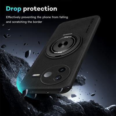 Für POCO F7 Pro F7 Ultra Schafsleder Schwenkhalterung Magnetische Weiche Kante Anti-Fall Anti-Fingerabdruck Handyhülle