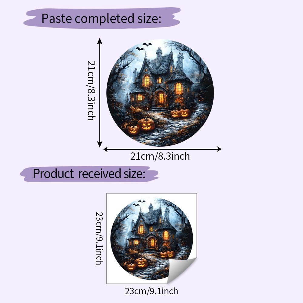 Castle Pumpkin Halloween Bat Uv Static Adhesive Free Home Stickers Decoration