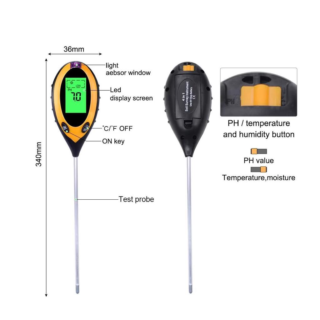 Soil Moisture, pH, and Light Sensor for Plants