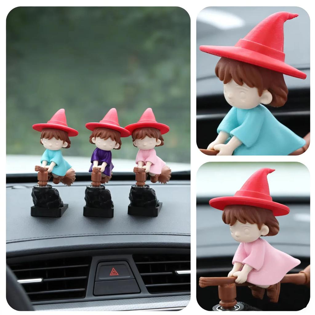 Funny Car Ornament Dashboard Drifting Figurine Desktop Ornament Broomstick Drift Ornament Car Decoration Interior Accessories