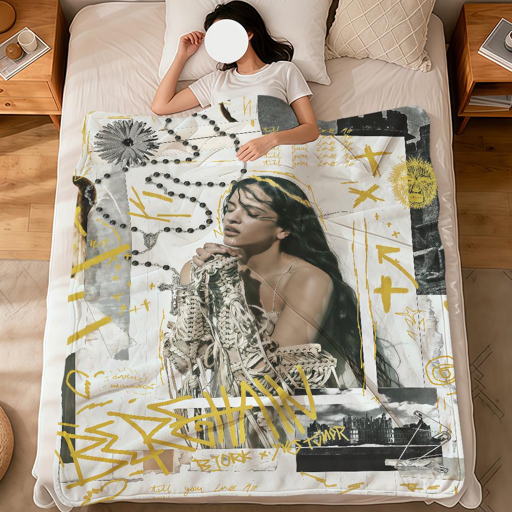 singer r-rosalia Lux Berghain fashion cool soft warm plush blanket dorm sofa living room pet hogar bedroom gift nap home Flannel