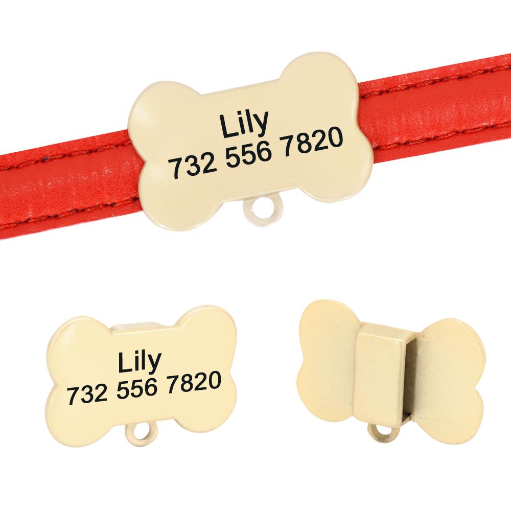 Anti-Verlust Hunde Katzen ID-Marke für Halsband Gravierte Haustier-ID-Tags Personalisierte Namensschilder Fisch-/Knochen-/Würfelform Chihuahua Kostenlose Klingel Geschenk
