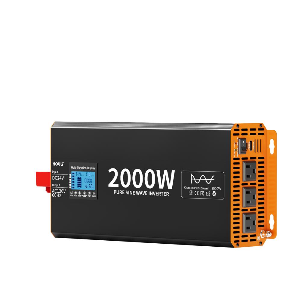 Pure Sine Wave Inverter DC to AC 12V 24V to 120V 4000W 3000W 2000W 60Hz High Power Inverter LCD Display Car Solar Inverter