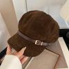 Fashionable Retro Newsboy Hats Suede Octagonal Hat Classic Design Japanese-Style Cap  Daily Travel