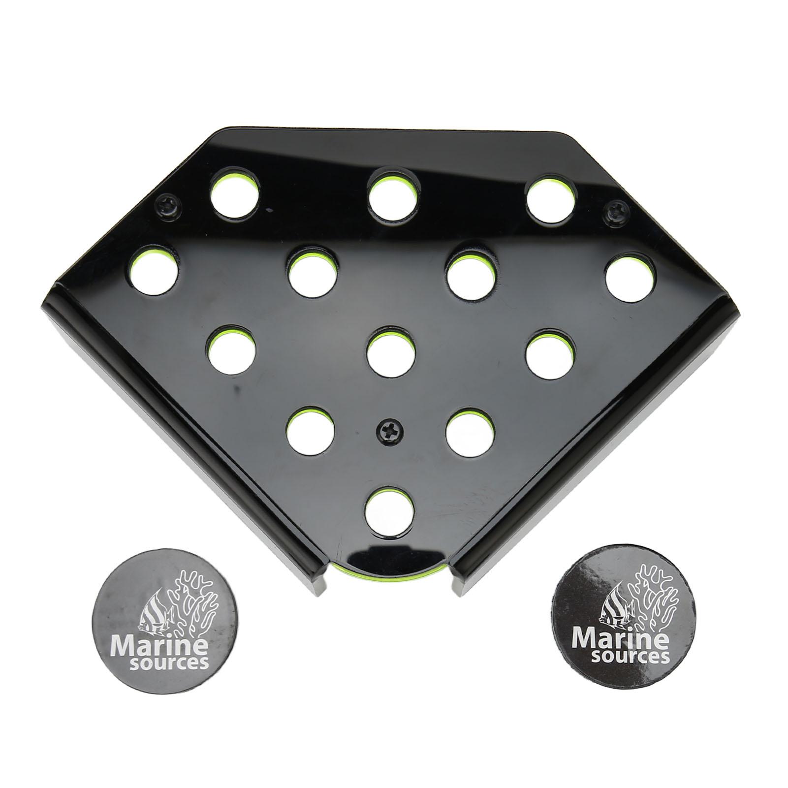

Fluorescent Green Coral Frag Holder 13 Holes Double Layers Acrylic Coral Frag Rack with Magnetic Suction for Fish Tank