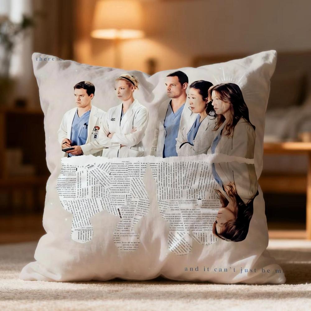 Popular GGrey's Anatomyer Cushion Cover Soft Washable Pillow Case Multi-Scene for Couch Bed Travel Office Use