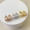 Seiko Ohrstecker in Roségold mit Hufeisenform und Volldiamant-Design für Damen