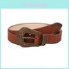 Classic Vintage Copper Western Style Pu Belt For Women With Geometric Buckle For Fashion Casuals
