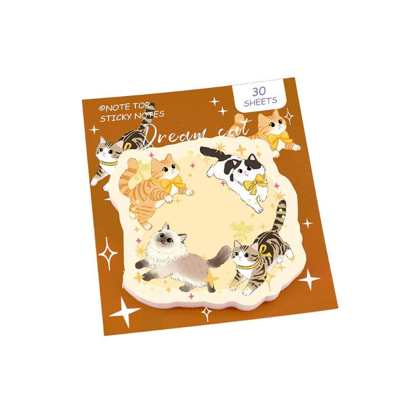 Gift Cartoon Cats and Dogs Animal Notes for Students Cute and Sticky Kawai Stationery Lovely Stickers Office School Supplies